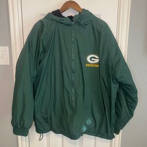 Green Bay Packers NFL Game Day‎ Sports Gear Hooded Zip Up Jacket Men's XL